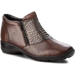 Botki RIEKER - 58359-25 Braun. Brązowe botki Rieker, bez wzorów, z futra, bez obcasa, na obcasie, bez zapięcia. W wyprzedaży za 199.00 zł.