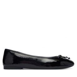 Baleriny Tommy Hilfiger. Czarne baleriny TOMMY HILFIGER, bez wzorów, bez obcasa. Za 409.99 zł.