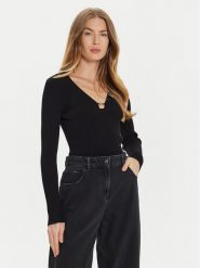 TWINSET Sweter 242TP3132 Czarny Slim Fit. Czarne swetry Twinset, xs, bez wzorów, z wiskozy, bez ramiączek. Za 379.99 zł.