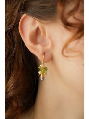 Pierres delicates Kolczyki w kolorze białym z perłami rozmiar: onesize. Zielone kolczyki Pierres delicates, z kryształem, z mosiądzu, z zapięciem typu bigiel. Za 52.99 zł.