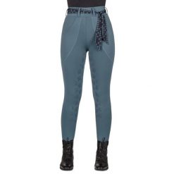 Damskie legginsy jeździeckie QHP Micah. Niebieskie legginsy QHP, m, bez wzorów, z elastanu, krótkie. Za 286.50 zł.