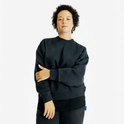 Bluza damska Elementals okrągły dekolt. Czarne bluzy DECATHLON, s, bez wzorów, z bawełny, bez kaptura. Za 159.99 zł.