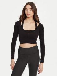Guess Bluzka V5YP06 Z3OA0 Czarny Slim Fit. Czarne bluzki Guess, l, z aplikacjami, z poliamidu, bez kołnierzyka, bez ramiączek. Za 179.99 zł.