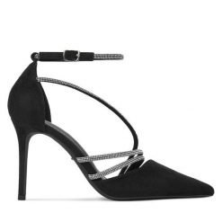 Szpilki DeeZee. Czarne szpilki DeeZee, bez wzorów, bez obcasa, na szpilce, bez zapięcia. Za 159.99 zł.