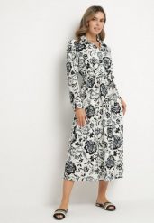 Niebieska Sukienka Koszulowa z Wiskozy w Kwiaty z Wiązanym Paskiem Lorkia. Niebieskie sukienki Born2be, na co dzień, na lato, l, bez wzorów, z wiskozy, eleganckie, bez kołnierzyka, bez ramiączek, maxi, koszulowe. Za 169.99 zł.