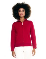 Damska bluza Leone Basic z zamkiem błyskawicznym na całej długości. Czerwone bluzy LEONE 1947 APPAREL, na zimę, l, bez wzorów, z bawełny, bez kaptura. Za 105.21 zł.