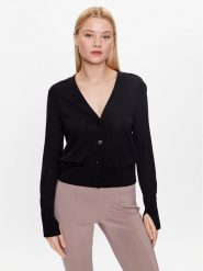 Calvin Klein Kardigan K20K205778 Czarny Slim Fit. Czarne kardigany Calvin Klein, xxl, bez wzorów, z wełny. Za 379.99 zł.