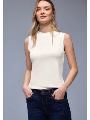 Street One Top w kolorze kremowym rozmiar: 42. Brązowe topy Street One, bez wzorów, bez kołnierzyka, bez ramiączek. Za 79.77 zł.