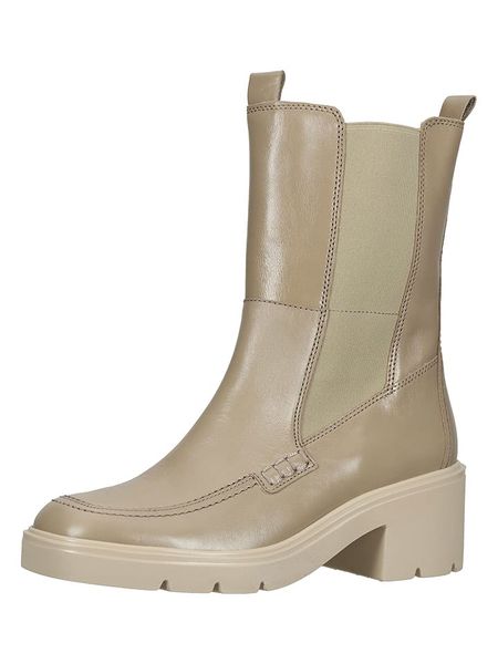 Gabor Skórzane sztyblety w kolorze beżowym rozmiar: 39. Brązowe botki Gabor, bez wzorów, bez obcasa, bez zapięcia. Za 314.45 zł.