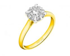 Pierścionek z żółtego złota z brylantami - 0,50 ct - próba 585. Żółte pierścionki Apart, z brylantem, złote. Za 8,290.00 zł.