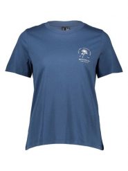 Vero Moda Koszulka w kolorze niebieskim rozmiar: S. Niebieskie bluzki Vero Moda, s, bez wzorów, z bawełny, bez kołnierzyka, bez ramiączek. Za 52.55 zł.