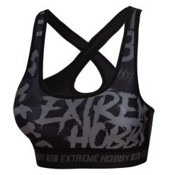 Stanik sportowy fitness siłownia MMA EXTREME HOBBY LETTERS. Czarne bielizna sportowa EXTREME HOBBY, s, bez wzorów, z elastanu. Za 129.00 zł.