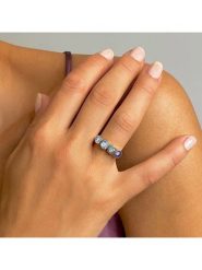 Les Petites Précieuses Srebrny pierścionek z kamieniami szlachetnymi rozmiar: 58. Niebieskie pierścionki Les Petites Précieuses, z ametystem, srebrne. Za 214.19 zł.