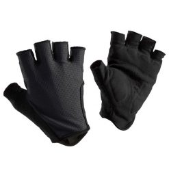 Rękawiczki rowerowe szosowe Van Rysel 500. Czarne rękawiczki VAN RYSEL, bez wzorów, z materiału, sportowe. Za 44.99 zł.