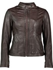 7eleven Skórzana kurtka "Susa" w kolorze ciemnobrązowym rozmiar: 46. Brązowe kurtki 7eleven, bez wzorów, z materiału, bez kaptura. Za 434.99 zł.