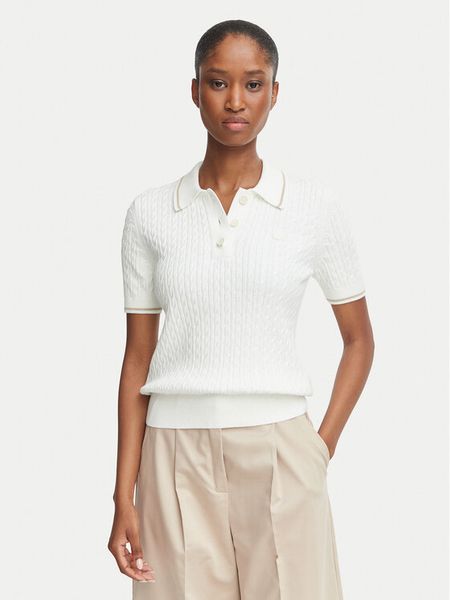 Lacoste Polo AF0972 Kremowy Slim Fit. Białe koszulki polo Lacoste, bez wzorów, z bawełny, bez kołnierzyka, bez ramiączek. Za 709.99 zł.