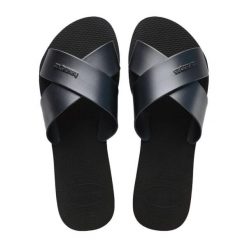 Klapki Havaianas Model 4148866h Kolor Czarny. Czarne klapki Havaianas, bez wzorów, z gumy, bez obcasa. Za 83.99 zł.