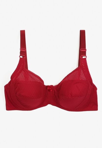 Bordowy Biustonosz z Regulowanymi Ramiączkami Zapinany na Haftki Izeviana. Czerwone biustonosze Renee, bez wzorów. Za 24.99 zł.