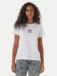 Guess Jeans T-Shirt W6GI45 K8HM0 Biały Regular Fit. Białe t-shirty Guess Jeans, xs, z aplikacjami, z bawełny, bez kołnierzyka, bez ramiączek. Za 159.99 zł.