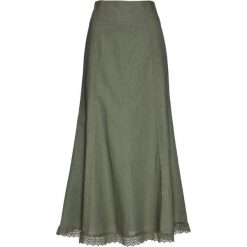 Spódnica lniana bonprix oliwkowy. Spódnice bonprix. Za 159.99 zł.