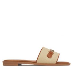 Klapki Nine West. Brązowe klapki Nine West, bez wzorów, bez obcasa. Za 149.99 zł.