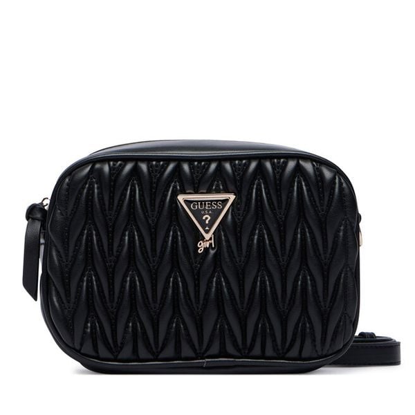 Torebka Guess. Czarne listonoszki Guess, z aplikacjami, bez dodatków. Za 264.99 zł.