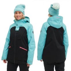 Kurtka zimowa na narty i snowboard damska O'Neill 20K. Czarne kurtki narciarskie O'Neill, bez wzorów, bez kaptura, narciarskie. Za 413.35 zł.
