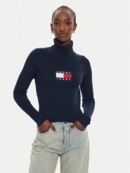 Tommy Jeans Golf Flag DW0DW18678 Granatowy Regular Fit. Niebieskie golfy Tommy Jeans, l, bez wzorów, z jeansu, bez ramiączek. Za 239.99 zł.