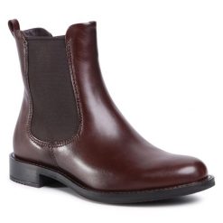 Sztyblety ECCO. Brązowe botki ecco, bez wzorów, bez obcasa, na płaskiej podeszwie, bez zapięcia. Za 829.99 zł.