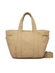 Calvin Klein Torebka Webbing Strap Canvas Small Tote LV04F3384G Beżowy. Brązowe torebki klasyczne Calvin Klein, bez wzorów, z materiału, bez dodatków. Za 489.99 zł.
