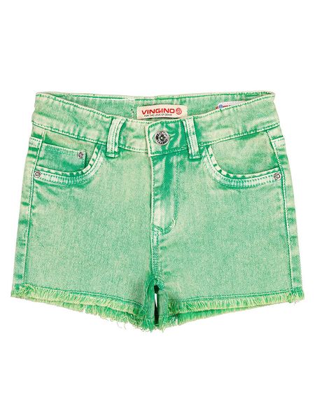 Vingino Szorty dżinsowe "Dafina" w kolorze zielonym rozmiar: 176. Zielone szorty Vingino, z aplikacjami, klasyczne. Za 61.17 zł.