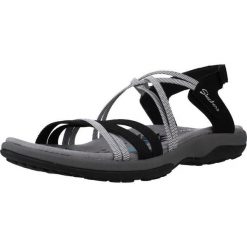 Sandały SKECHERS REGGAE SLIM-TAKES TWO Czarny. Czarne sandały Skechers, bez wzorów, z gumy, bez obcasa, bez zapięcia. Za 229.99 zł.