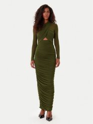 BARDOT Sukienka koktajlowa Aliyah 60119DB Khaki Regular Fit. Brązowe sukienki Bardot, bez wzorów, z syntetyku, wizytowe, bez kołnierzyka, bez ramiączek. Za 549.99 zł.