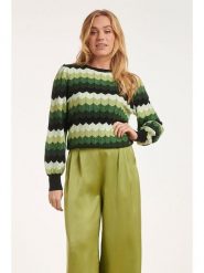 Smashed Lemon Sweter w kolorze oliwkowo-zielonym rozmiar: L. Brązowe swetry Smashed Lemon, l, bez wzorów, bez ramiączek. Za 130.81 zł.