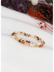 L'Atelier de Gaia Pozłacana bransoletka z perłami i agatami rozmiar: onesize. Białe bransoletki L'Atelier de Gaia, z agatem, pozłacane. Za 70.08 zł.