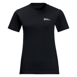 Koszulka damska Jack Wolfskin Essential. Niebieskie bluzki Jack Wolfskin, bez wzorów, sportowe, bez kołnierzyka, bez ramiączek. Za 129.99 zł.