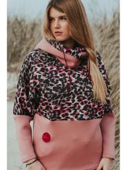Waikane Vibe Bluza w kolorze różowo-czerwonym ze wzorem rozmiar: onesize. Czerwone bluzy Waikane Vibe, z aplikacjami, z dzianiny, z kapturem. Za 110.04 zł.