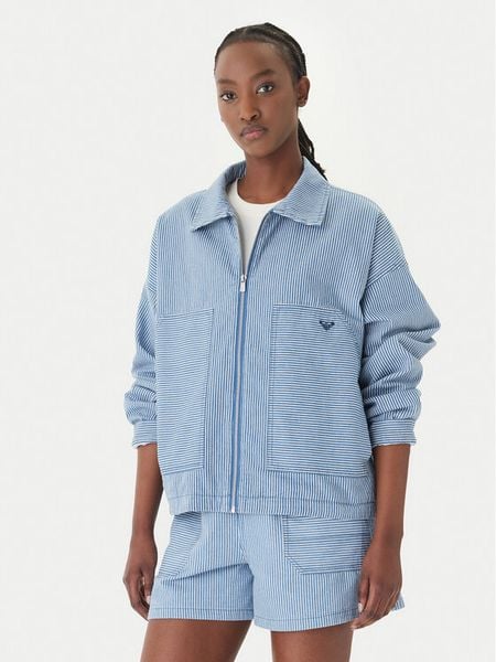 Roxy Kurtka jeansowa Beachfront Bliss ERJJK03702 Błękitny Regular Fit. Niebieskie kurtki Roxy, m, bez wzorów, z bawełny, bez kaptura. Za 389.99 zł.