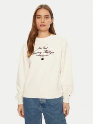 Tommy Hilfiger Bluza Modern Script WW0WW43844 Écru Regular Fit. Bluzy TOMMY HILFIGER, xxl, bez wzorów, z bawełny, bez kaptura. Za 299.99 zł.