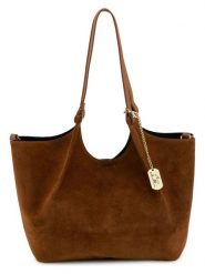 Anna Morellini Skórzana torebka "Lucria" w kolorze jasnobrązowym - 27 x 19 cm rozmiar: onesize. Brązowe torby na ramię Anna Morellini, bez wzorów, z materiału, na ramię, bez dodatków. Za 369.99 zł.