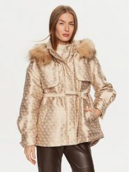 Guess Parka W4BL35 WFIR2 Beżowy Regular Fit. Brązowe parki Guess, l, z syntetyku, bez kaptura. Za 409.99 zł.