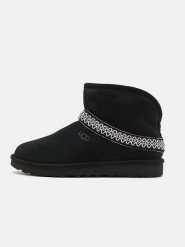 UGG Skórzane botki "Crescent" w kolorze czarnym rozmiar: 38. Czarne botki UGG, bez wzorów, ze skóry, bez obcasa, bez zapięcia. Za 748.50 zł.