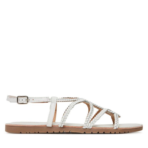 Sandały Gioseppo. Białe sandały Gioseppo, bez wzorów, bez obcasa, na płaskiej podeszwie, bez zapięcia. Za 299.99 zł.