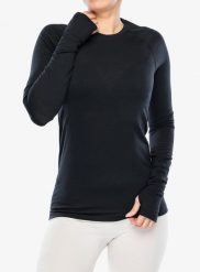 Bluza termoaktywna damska Houdini Desoli Light Crew. Czarne bluzy Houdini, l, bez wzorów, z materiału, bez kaptura. Za 585.95 zł.