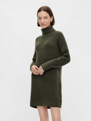 Pieces Sukienka dzianinowa Ellen 17119500 Zielony Regular Fit. Zielone sukienki Pieces, xl, bez wzorów, z dzianiny, bez kołnierzyka, bez ramiączek. Za 89.99 zł.