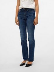Vero Moda Dżinsy - Slim fit - w kolorze granatowym rozmiar: XL/L32. Niebieskie jeansy Vero Moda, l, z aplikacjami. Za 114.44 zł.