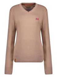 Geographical Norway Sweter "Falonne" w kolorze jasnobrązowym rozmiar: XL. Brązowe swetry Geographical Norway, xl, bez wzorów, bez ramiączek. Za 105.88 zł.