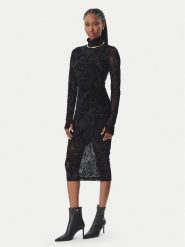 Just Cavalli Sukienka koktajlowa 81PAO909 JS569 Czarny Slim Fit. Czarne sukienki Just Cavalli, bez wzorów, z syntetyku, wizytowe, bez kołnierzyka, bez ramiączek. Za 1,095.99 zł.