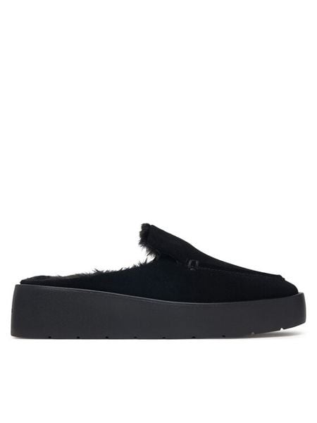 Calvin Klein Klapki Flatform Mule Suede WL HW0HW03182 Czarny. Czarne klapki Calvin Klein, bez wzorów, ze skóry, bez obcasa. Za 649.99 zł.