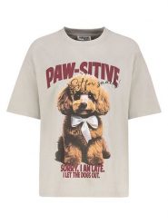 Sublevel Koszulka w kolorze beżowym rozmiar: XS. Brązowe bluzki Sublevel, xs, bez wzorów, z bawełny, bez kołnierzyka, bez ramiączek. Za 60.99 zł.